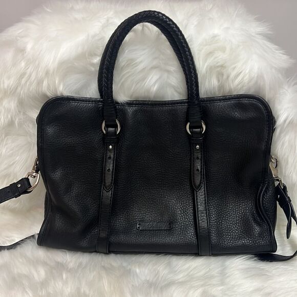 Cole Haan Black Leather messenger bag B28 - Picture 5 of 10